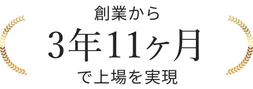創業から3年11ヶ月で上場を実現